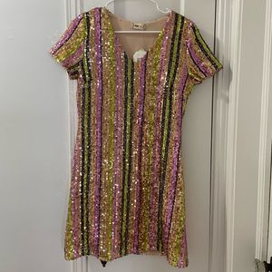 Multicolor Striped Sequin Dress Alter’d State